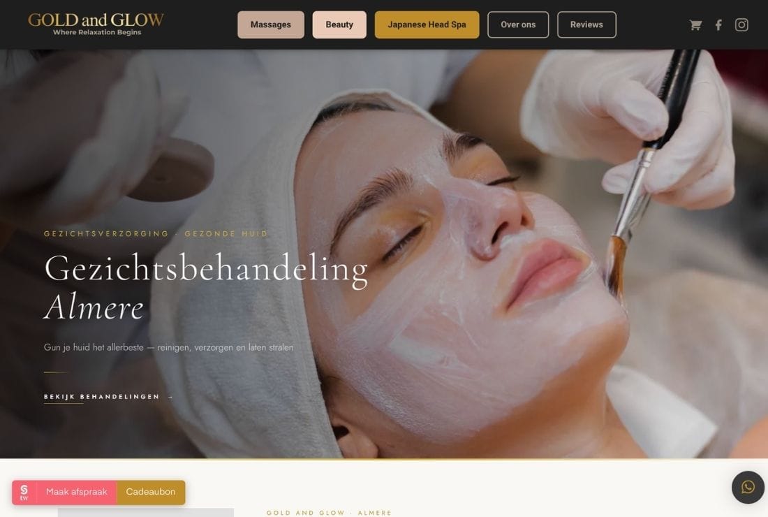 Gold and Glow website