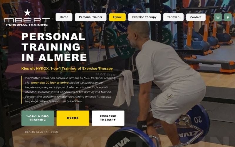 Website laten maken personal trainer
