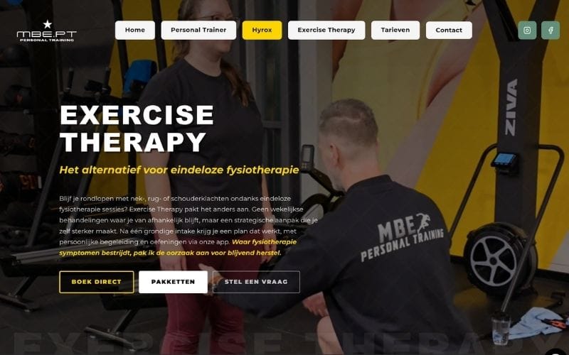 Website laten maken exercise therapist